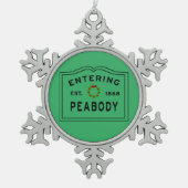 Peabody, MAクリスマスに入る スノーフレークピューターオーナメント (正面)