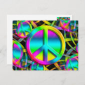 PEACEカラフルのシームレスなパターンとアイディア ポストカード (正面/裏面)