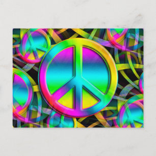 PEACEカラフルのシームレスなパターンとアイディア ポストカード