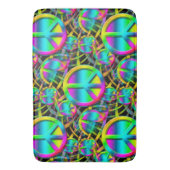 PEACEシカラフルームレスパターン+アイディア バスマット (正面縦)