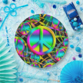 PEACEシカラフルームレスパターン+アイディア ペーパープレート (パーティー)