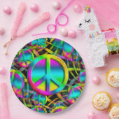 PEACEシカラフルームレスパターン+アイディア ペーパープレート (パーティー)