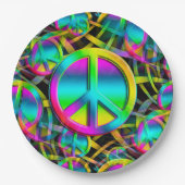 PEACEシカラフルームレスパターン+アイディア ペーパープレート (正面)