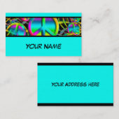 PEACEシカラフルームレスパターン+アイディア 名刺 (正面/裏面)