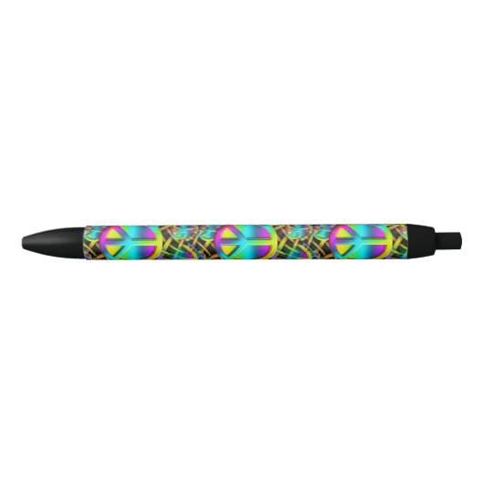 PEACEシカラフルームレスパターン+アイディア 黒ボールペン (正面)