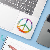 PEACEシンボルのサインHippie水の色タイ染料ブラシ シール (ノートパソコンとiPhone)