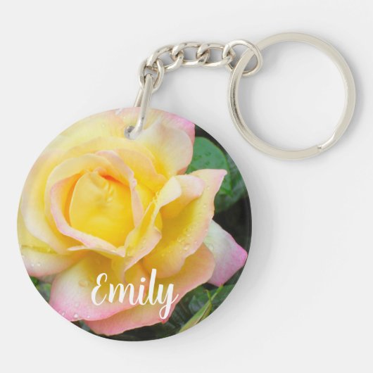 Peaceバラ写真 キーホルダー (裏面)