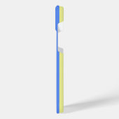 PEACEブルーと黄色のウクライナインスパイアシックモダン。 iPhoneケース (左側面)