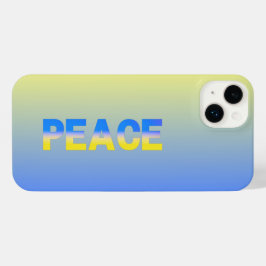 PEACEブルーと黄色のウクライナインスパイアシックモダン。 iPhone 14 PLUSケース