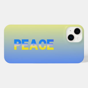 PEACEブルーと黄色のウクライナインスパイアシックモダン。 iPhone 14 PLUSケース
