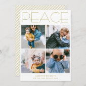 PEACEミニマリスト4フォトコラージュカスタム休日 シーズンカード (正面/裏面)