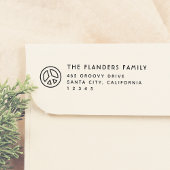 Peaceレトロファミリ名Sans-Serif差出人住所 セルフインキングスタンプ