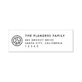 Peaceレトロファミリ名Sans-Serif差出人住所 セルフインキングスタンプ (デザイン)