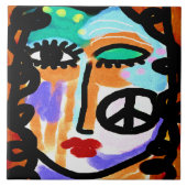 Peace抽象芸術デジ絵画タル タイル (正面)