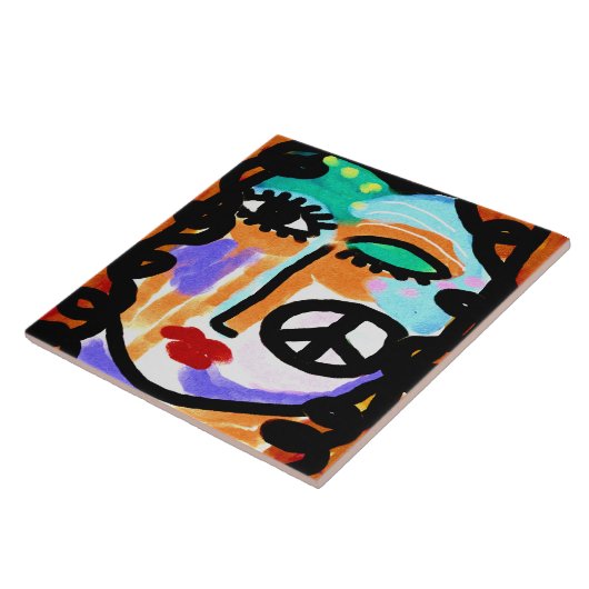 Peace抽象芸術デジ絵画タル タイル (側面)