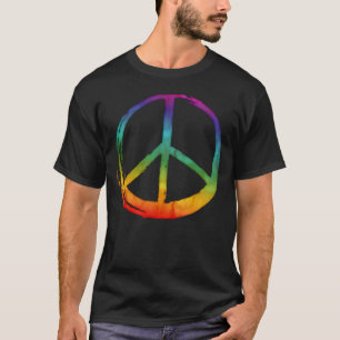 PEACE記号- 60sヒッピー·タイ·デサイケデリックイ Tシャツ