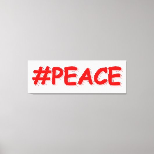 「#PEACE」かわいいデザイン。買今 キャンバスプリント (正面)