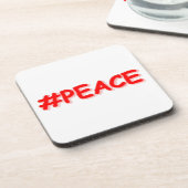 「#PEACE」かわいいデザイン。買今 コースター (左側)
