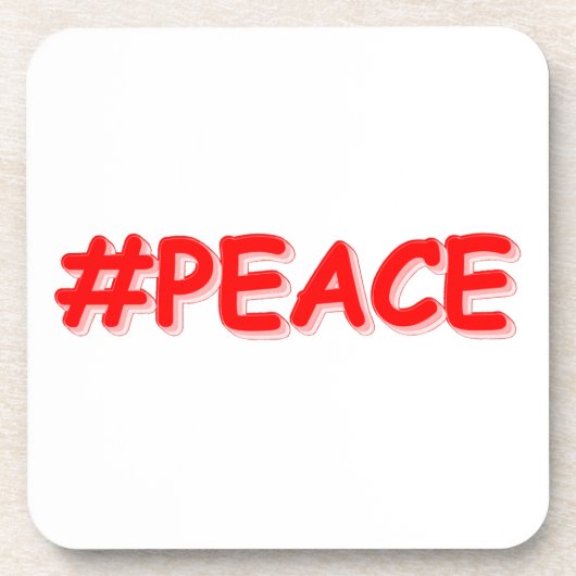 「#PEACE」かわいいデザイン。買今 コースター (正面)