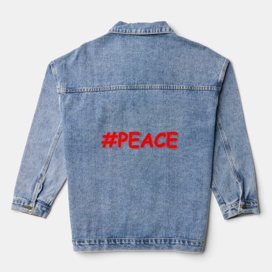 「#PEACE」かわいいデザイン。買今 デニムジャケット (裏面)
