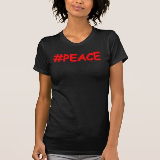 「#PEACE」かわいいデザイン。買今 Tシャツ (正面)