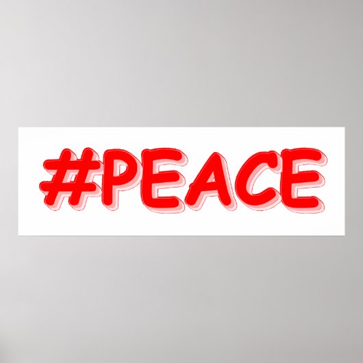 「#PEACE」かわいいデザイン。Canvas買 Print ポスター (正面)
