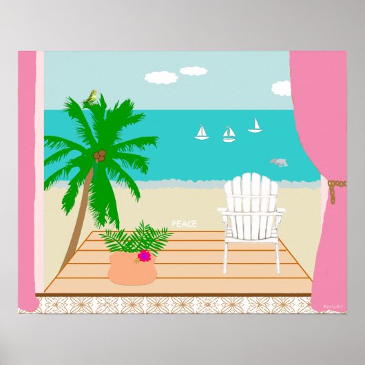 "Peace"オリジナルデジ絵画タル ポスター (正面)