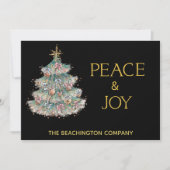 *~* PEACE シンプル JOY企業の Christmas Tree Card (正面)