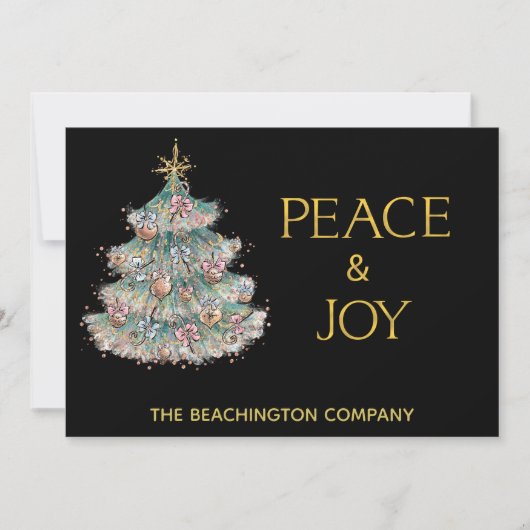 *~* PEACE シンプル JOY企業の Christmas Tree Card (正面)