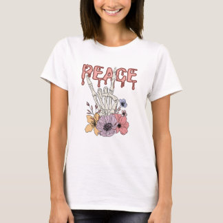 Peace – スケルトンハンド tシャツ