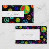 PEACE – フラットパタ数々のーン色+バックグラファー。 名刺 (正面/裏面)