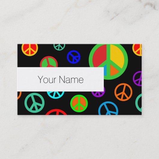 PEACE – フラットパタ数々のーン色+バックグラファー。 名刺 (正面)