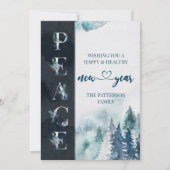 PEACE 冬の森 新年 シーズンカード (正面)
