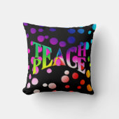 PEACE 教え Rainbow Graphic On水玉模様 クッション (正面)