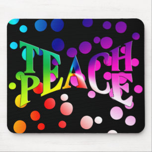 PEACE 教え Rainbow Graphic On水玉模様 マウスパッド