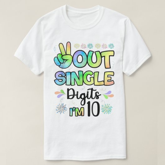 Peace 独身の Out Digits私は10人の子供 Tシャツ (デザイン正面)