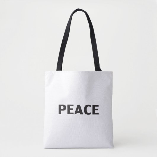 "Peace"白黒トートバッグ トートバッグ (正面)