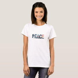 PEACE -自然インスパイア芸術的タイポグラフィデザイン Tシャツ