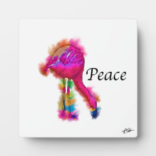 Peace:首から地面への抽象芸術Flamingo フォトプラーク
