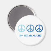 Peace 3シンボル(青) マグネット (正面/裏面)