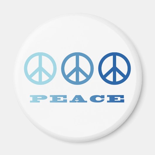 Peace 3シンボル(青) マグネット (正面)