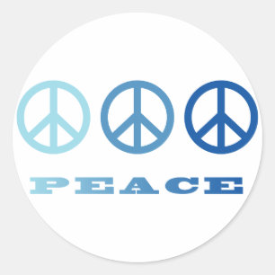Peace 3シンボル（青） ラウンドシール