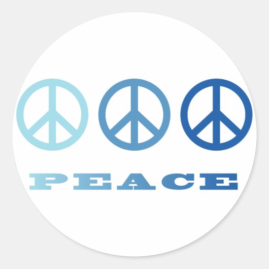 Peace 3シンボル（青） ラウンドシール (正面)