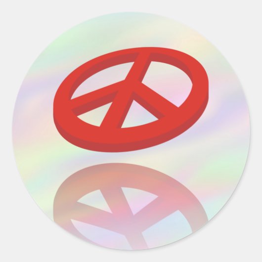 Peace 3D /反射 |色付きライト ラウンドシール (正面)