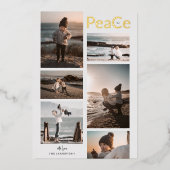 PeaCe 6フォトコラージュクリスマス金ゴールド 箔シーズンカード (正面)