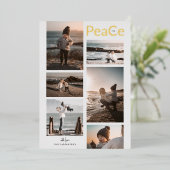 PeaCe 6フォトコラージュクリスマス金ゴールド 箔シーズンカード (立ち正面)