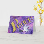 Peace and Dove Art Greeting Card カード (黄色い花)