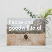 Peace and Goodwill Flat モダン Holidayフォトカード シーズンカード (スタンド正面)