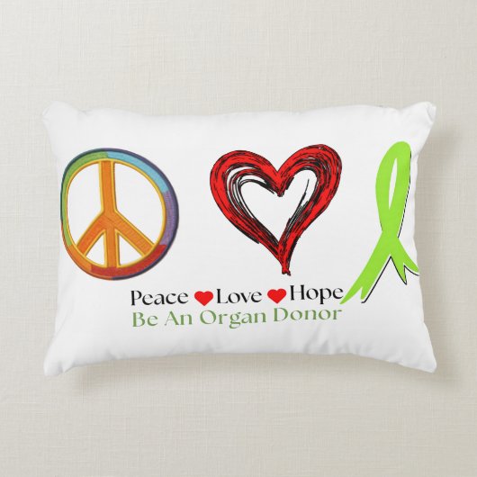 Peace and Hope Organ Donation Awareness アクセントクッション (正面)