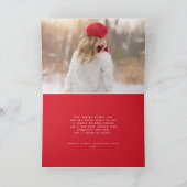 Peace And Joy書道モダン赤い台本の写真 シーズンカード (内部)